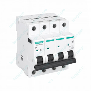 Выключатель автоматический TGB3-63HDC, 4P, 6A, хар-ка D, 10kA, 250VDC на полюс, 4M