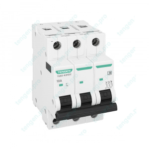 Выключатель автоматический TGB3-63HDC, 3P, 10A, хар-ка D, 10kA, 250VDC на полюс, 3M