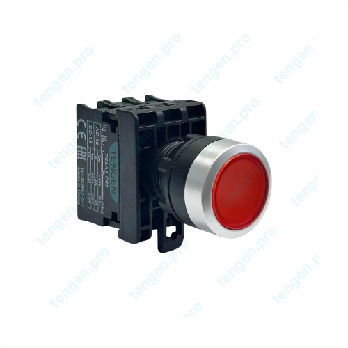 Кнопка TGLA1-PE1, 1NO, 3A(230VAC), красная, IP40
