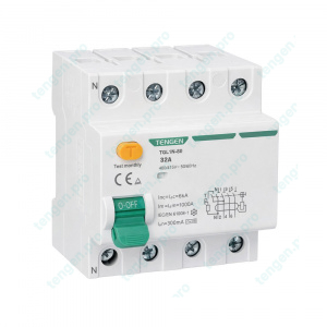 УЗО TGL1N-80H, 4P, 32A, 10kA, 30mA, тип AC, 4M