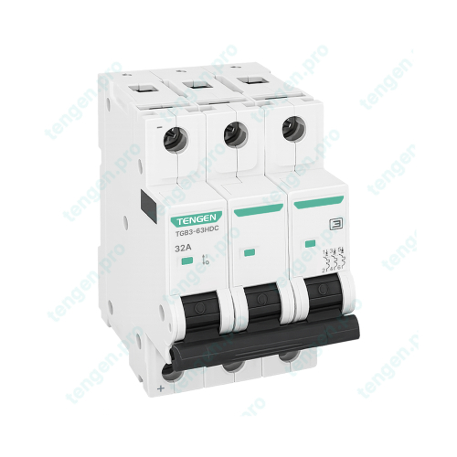 Выключатель автоматический TGB3-63HDC, 3P, 32A, хар-ка D, 10kA, 250VDC на полюс, 3M
