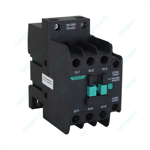 Контактор TGCA-8511 100-250V 50Hz/DC, 3P, 85A/(100A по AC-1), 37kW(400VAC), 100-250VAC/DC, 1NO+1NC