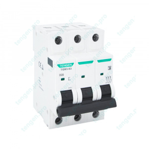 Выключатель автоматический TGB3-63, 3P, 20A, хар-ка D, 6kA, 3M