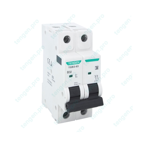 Выключатель автоматический TGB3-63, 2P, 32A, хар-ка B, 6kA, 2M