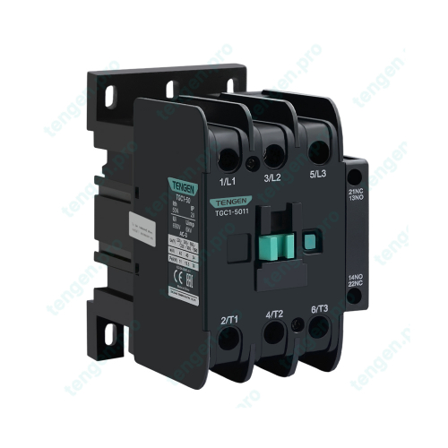 Контактор TGC1-5011F5, 3P, 50A/(60A по AC-1), 22kW(400VAC), 110VAC, 1NO+1NC