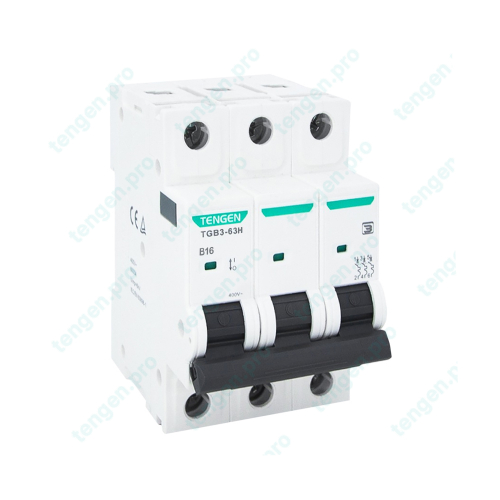 Выключатель автоматический TGB3-63H, 3P, 16A, хар-ка B, 10kA, 3M