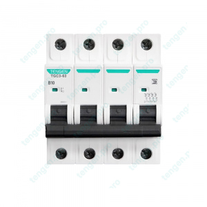 Выключатель автоматический TGB3-63, 4P, 10A, хар-ка B, 6kA, 4M