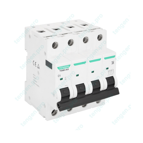 Выключатель автоматический TGB3-63, 4P, 1A, хар-ка C, 6kA, 4M