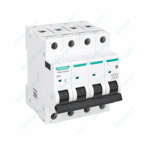 Выключатель автоматический TGB3-63HDC, 4P, 25A, хар-ка C, 10kA, 250VDC на полюс, 4M