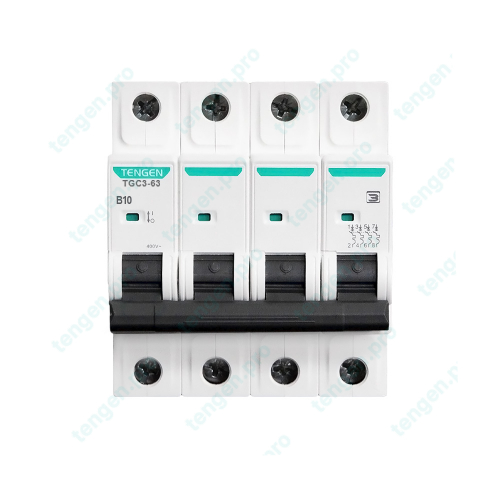 Выключатель автоматический TGB3-63, 4P, 10A, хар-ка B, 6kA, 4M