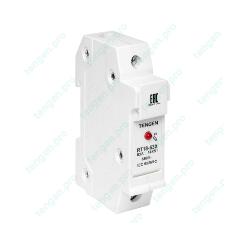 Держатель предохранителя RT18-63X, 1P, 14x51mm, с индикацией