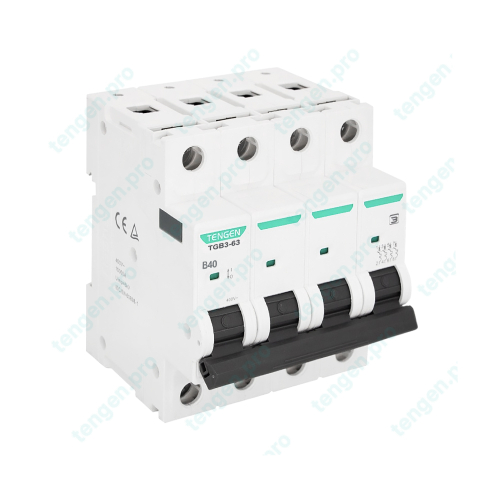 Выключатель автоматический TGB3-63, 4P, 40A, хар-ка B, 6kA, 4M