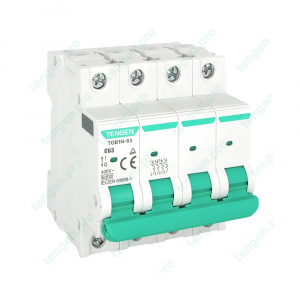 Выключатель автоматический TGB1N-63, 4P, 63A, хар-ка C, 6kA, 4M
